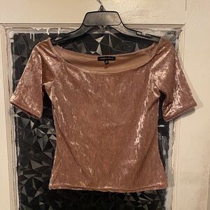 Kendall & Kylie Shimmering Pink Velvet Top